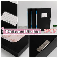 3-Pack Foldableable Storage File Box Classification Storage Document Information Contract Copy Office Essential Supplies