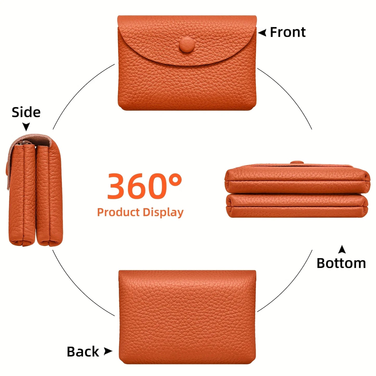 1pc Women's Genuine Leather Mini Wallet - Vintage Cowhide Coin Purse & Card Holder with Snap Closure, Compact Wallet for Cash