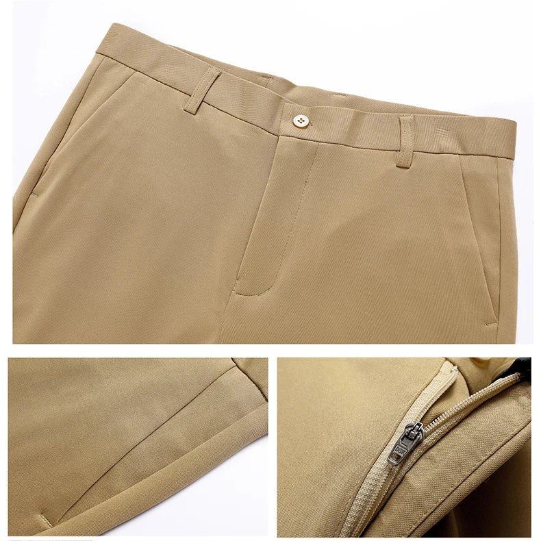 Male Smart Casual Pants Stretchy Sports Men's Spring Autumn Full Length