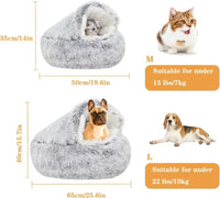 Cat Bed Round Plush Fluffy Hooded Cat Bed Cave,Cozy for Indoor Cats or Small Dog beds,Pet Beds Doughnut Calm Anti-nxiety Dog Bed