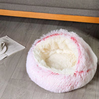 Cat Bed Round Plush Fluffy Hooded Cat Bed Cave,Cozy for Indoor Cats or Small Dog beds,Pet Beds Doughnut Calm Anti-nxiety Dog Bed