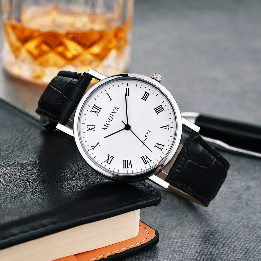 Men's Watches Business Wristwatch Luxury Leather Strap