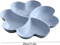 360° Rotating Divided Serving Tray, 12 Inch - 7-Piece Removable Bowls for Chips, Dip, Fruit & Snacks, White Party Platter