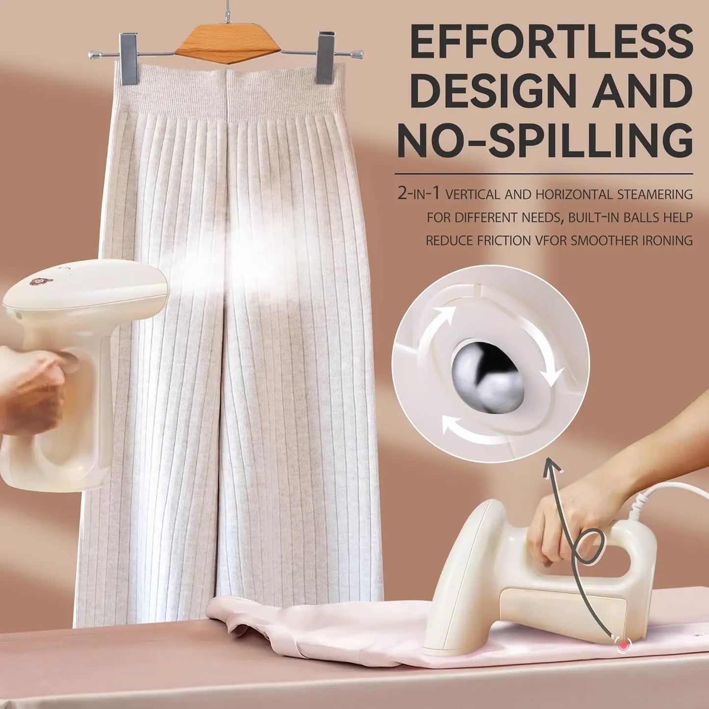 Steamer for Clothes, Handheld Clothes Steamer,1300W Strong Power Garment Steamer with 230ml Tank,Fast Heat-up, Auto-Off