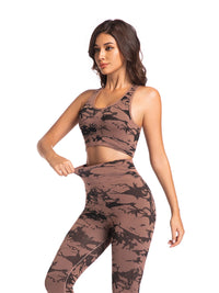 Women's Tie-Dye Leggings Set High-Waisted Yoga Training Wear Tummy-Tucking, Buttock-Lifting Fitness Leggings Gym Wear