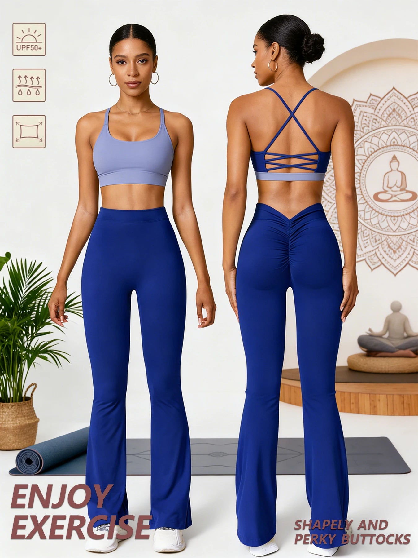 High-Waisted Bootcut Yoga Pants for Women Stretchy Activewear Leggings,Sports & Casual Wear,Home/Gym Clothing