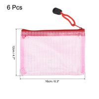 6Pcs A3/A5/A6/B4/B5/B8 Mesh Zipper Pouch Document Bag Waterproof Zip File Pocket Folder Office Supplies Pencil Case Storage Bags