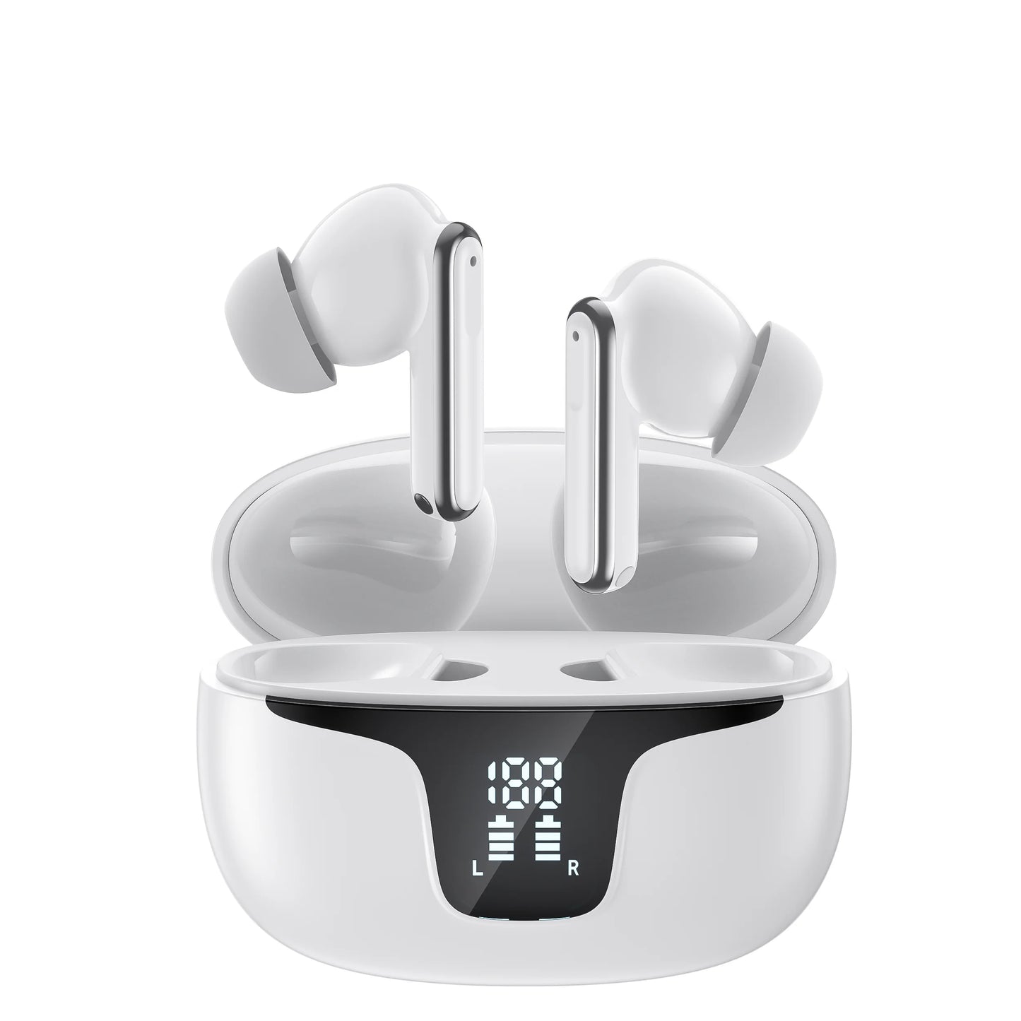 QERE-E60 Wireless Headphones, TWS Bluetooth 5.3,HD Microphone,HIFI Earphones,13mm Driver,Touch control,With displ, ANC Call, New