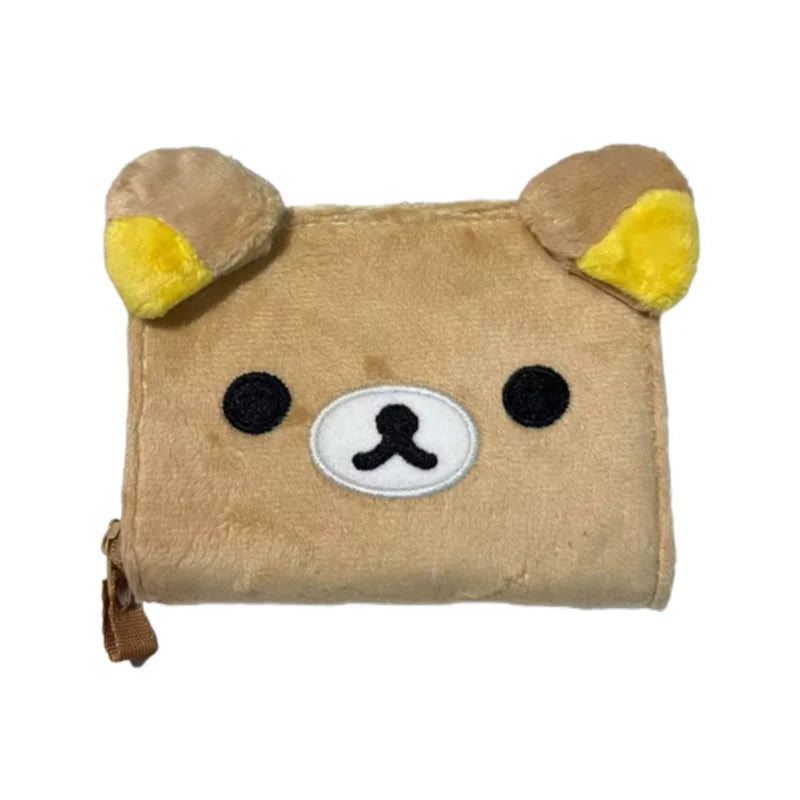 Kawaii Rilakkuma Korilakkuma Wallet Purse Cartoon Bear Face Cute Short Wallets For Women Girls White Purses Money Clips Gifts
