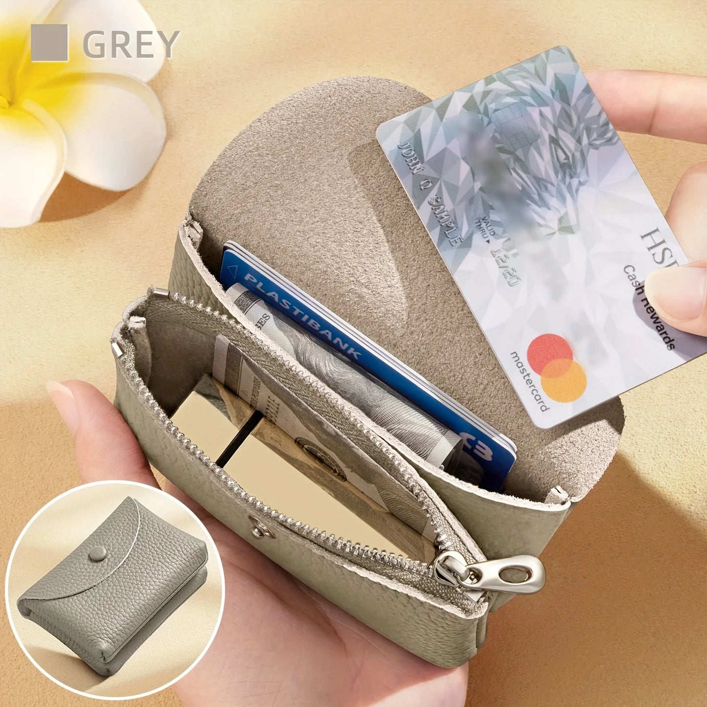 1pc Women's Genuine Leather Mini Wallet - Vintage Cowhide Coin Purse & Card Holder with Snap Closure, Compact Wallet for Cash