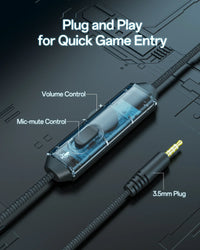 NUBWO N16 Wired Gaming Headsets for Xbox PS5 PS4 PlayStation Switch Mac Over Headphones with MIC Stereo Sound Wired Xbox Headet