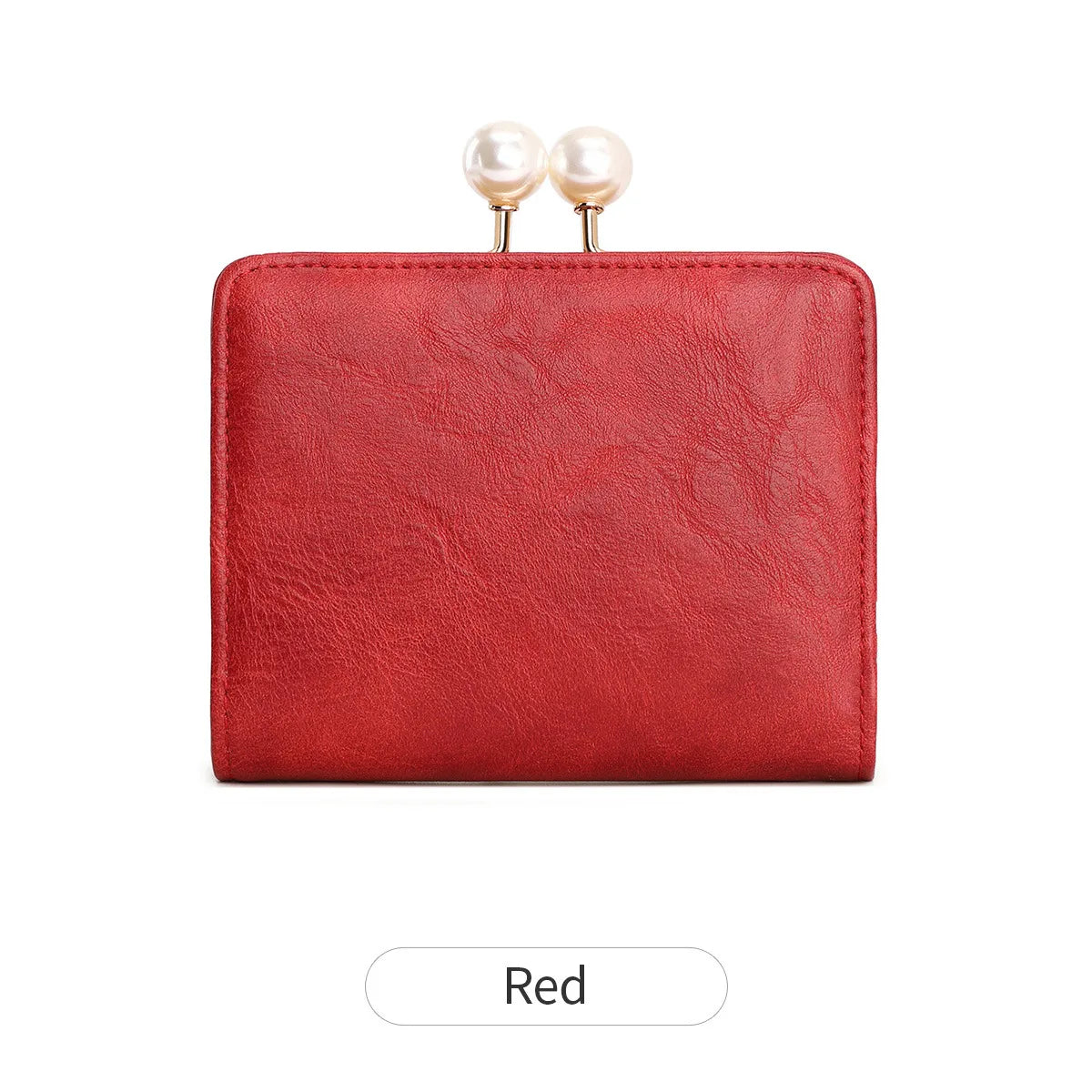 Women's Tri-Fold Wallet with Pearly Kiss-Lock CoinPurse, Multi-Card Holder, Cash Compartment,Large.capacity PU wallet