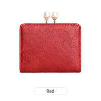 Women's Tri-Fold Wallet with Pearly Kiss-Lock CoinPurse, Multi-Card Holder, Cash Compartment,Large.capacity PU wallet