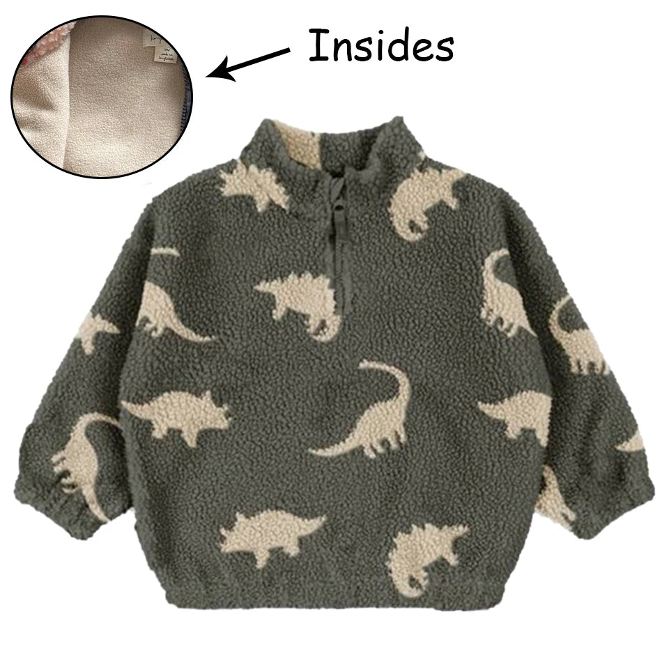 2025 Autumn KS Baby Boys Cartoon Cotton Fleece Outwear Kids Winter Clothes Toddler Girls Lambswool Jacket Child Embroidery Coat