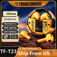 Ship From US Transformers Wireless Bluetooth Earphones Low Latency Gaming Headset TF-T23 HD Call with Mic Earbuds Sport