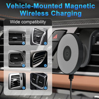 Magnet Wireless Car Charger 15W Fast Charging Dock Station Car Mount Phone Holder Air Vent for iPhone 17 16 15 14 13 Pro Max