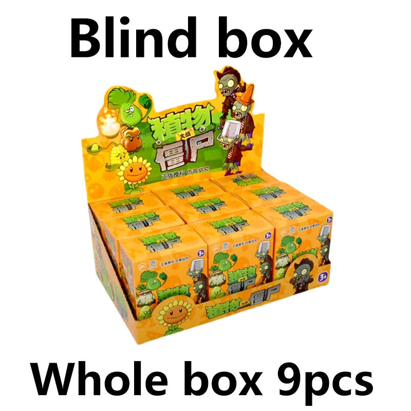 9PCS Plants Vs Zombies Blind Box Sunflower Bonk Choy Cabbage-pult Ornaments Genuine Toy Figures 14 Style Game Model Boy Gifts