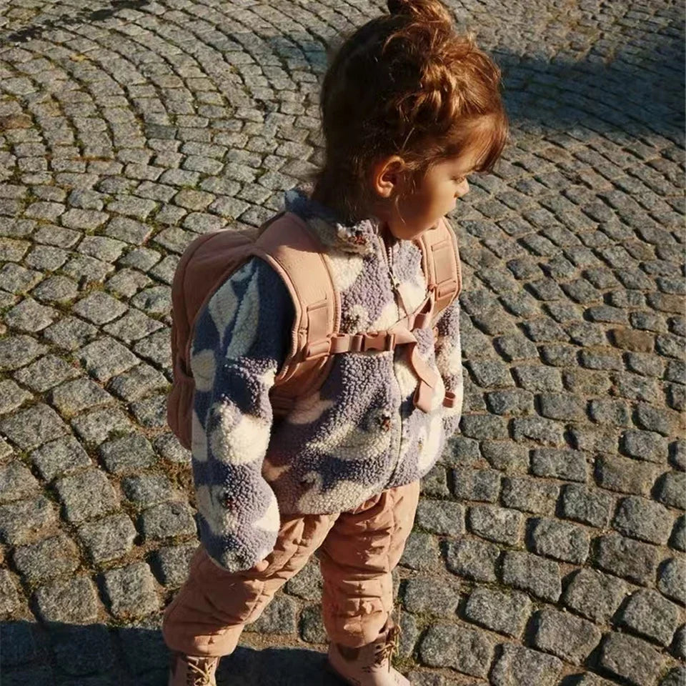 2025 Autumn KS Baby Boys Cartoon Cotton Fleece Outwear Kids Winter Clothes Toddler Girls Lambswool Jacket Child Embroidery Coat