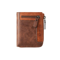 1pc Premium Retro Short Wallet for Men,Stylish Multifunction PU Leather Zipper Durable Wallet