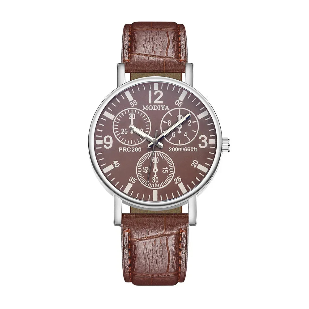 Men's Watches Business Wristwatch Luxury Leather Strap