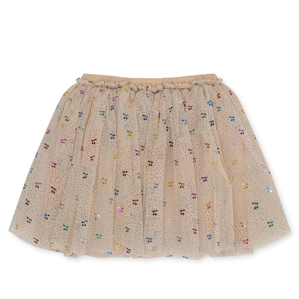 Summer KS Baby Girls Cherry Mesh Dress Kids Clothes Girls Princess Dresses Children Skirts Christmas Party Long Sleeve Vestidos