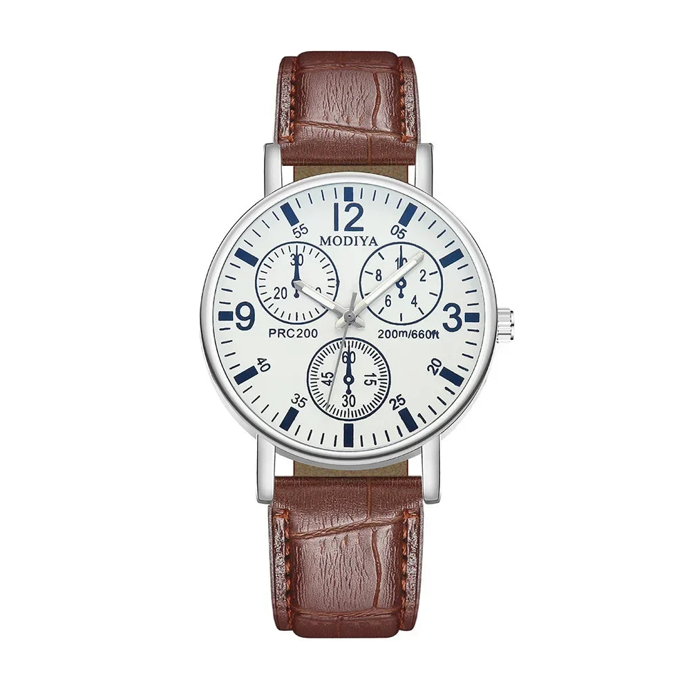 Men's Watches Business Wristwatch Luxury Leather Strap