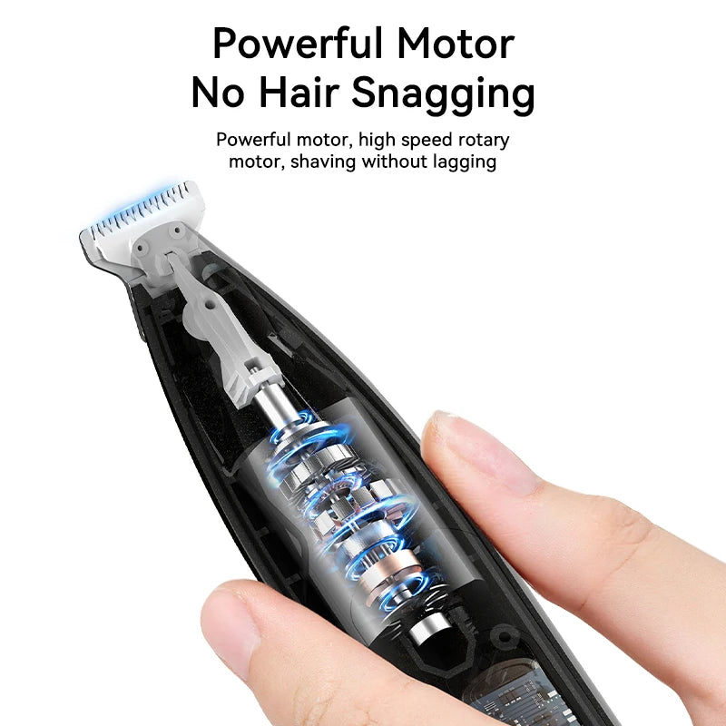 ROJECO Electric Pet Clipper For Dog Cat Claw Hair Trimmer 2 Speeds Rechargeable Pet Foot Ear Haircut Care Shaver With LED Light