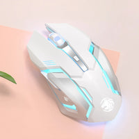 Gaming Mouse Rechargeable 2.4GWireless 600mah Bluetooth Mouse Mute Ergonomic Mouse for Computer Laptop LED Backlit Mice