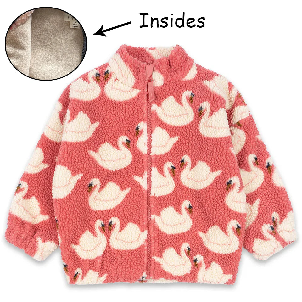 2025 Autumn KS Baby Boys Cartoon Cotton Fleece Outwear Kids Winter Clothes Toddler Girls Lambswool Jacket Child Embroidery Coat