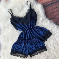 Autumn Winter Velvet Pajamas Set Women's Sexy Lingerie Sleepwear