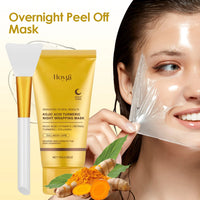 75g Kojic Acid Turmeric Overnight Wrapping Peel Off Mask Nourishes Hydrolyzed Collagen Glowing Skin Firmnes Skin Care