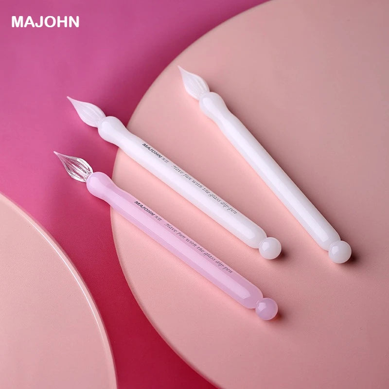 MAJOHN Sakura Snow Glass Dip Pen Mini Short Color Ink Hand Tent Expert Drawing Hook Line  Office School Supplies Stationery