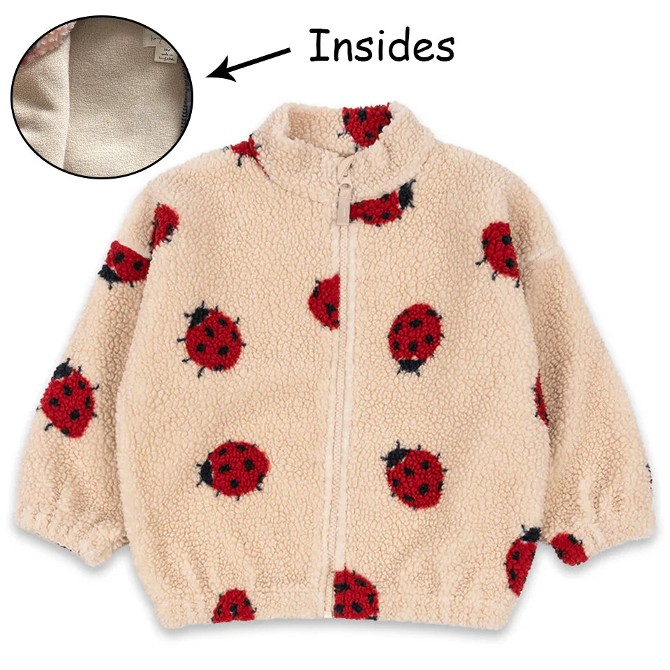 2025 Autumn KS Baby Boys Cartoon Cotton Fleece Outwear Kids Winter Clothes Toddler Girls Lambswool Jacket Child Embroidery Coat