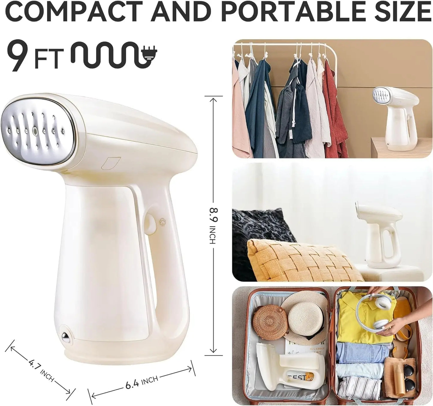 Steamer for Clothes, Handheld Clothes Steamer,1300W Strong Power Garment Steamer with 230ml Tank,Fast Heat-up, Auto-Off