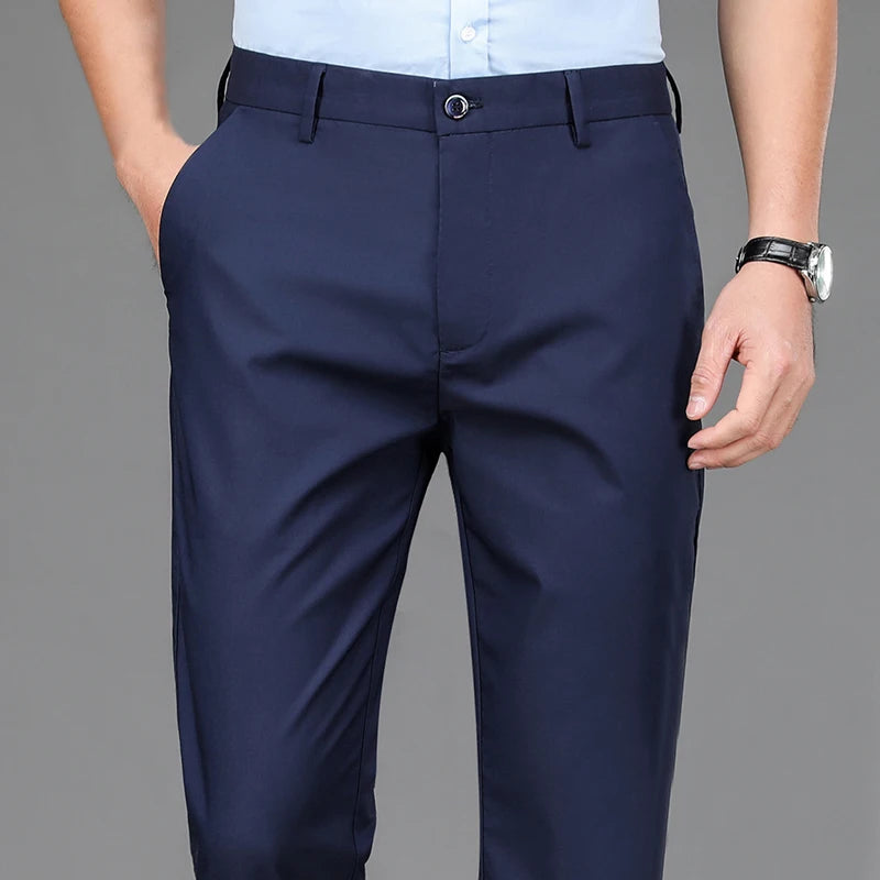 Male Smart Casual Pants Stretchy Sports Men's Spring Autumn Full Length