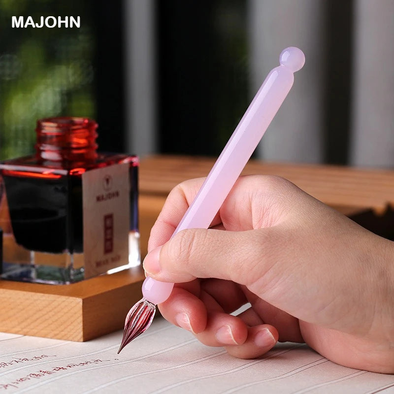 MAJOHN Sakura Snow Glass Dip Pen Mini Short Color Ink Hand Tent Expert Drawing Hook Line  Office School Supplies Stationery