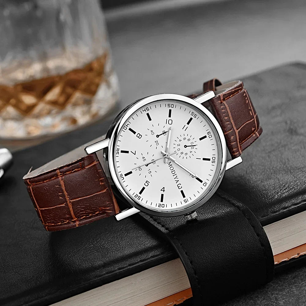 Men's Watches Business Wristwatch Luxury Leather Strap