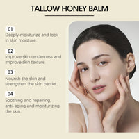 WoodSleep 60g Beef Tallow Honey Face Moisturizer - Intense Hydration for Dry Skin, Anti-Chapping Winter Skincare for Women & Men