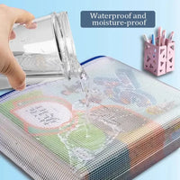 5pcs mixed color mesh zipper bag file bag waterproof zipper folder A4A5 school office supplies pencil bag storage bag
