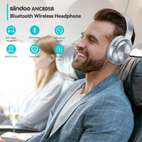 Siindoo JH-ANC805B Active Noise Cancelling Wireless Headphones Over Ear with Mic BT 5.3 HiFi Stereo Headset Deep Bass for PC TV