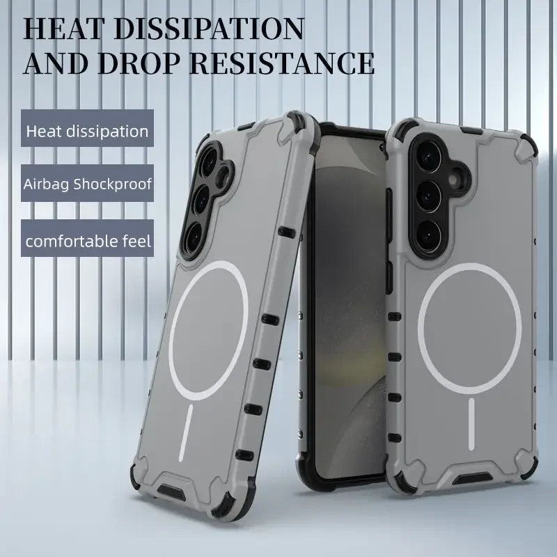 New luxury and cool Magsafe wireless magnetic charging anti drop armor case for Samsung Galaxy S25 S24 S23 Ultra Phone case