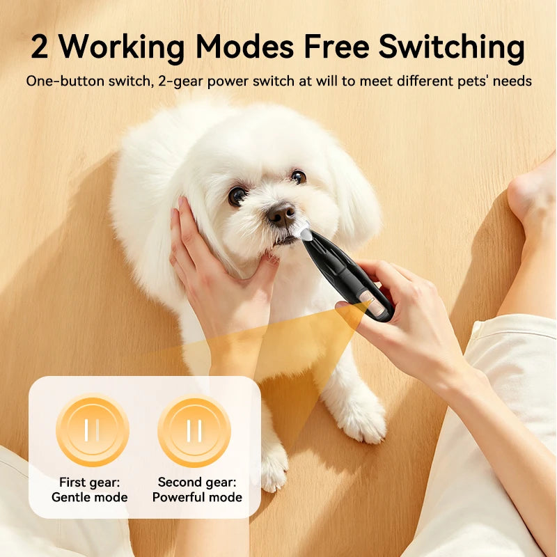 ROJECO Electric Pet Clipper For Dog Cat Claw Hair Trimmer 2 Speeds Rechargeable Pet Foot Ear Haircut Care Shaver With LED Light