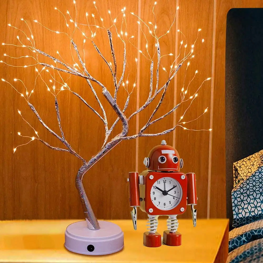 20" Warm White Twinkle Tree Lamp, 108 LED Fairy Lights Battery/USB Operated, DIY Bendable Tabletop Decor for Home Christmas Gift