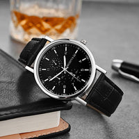 Men's Watches Business Wristwatch Luxury Leather Strap