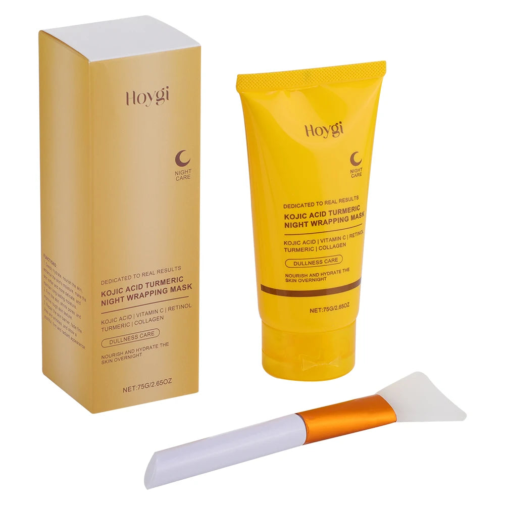 75g Kojic Acid Turmeric Overnight Wrapping Peel Off Mask Nourishes Hydrolyzed Collagen Glowing Skin Firmnes Skin Care