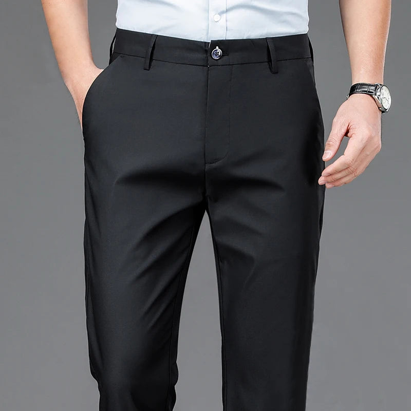 Male Smart Casual Pants Stretchy Sports Men's Spring Autumn Full Length