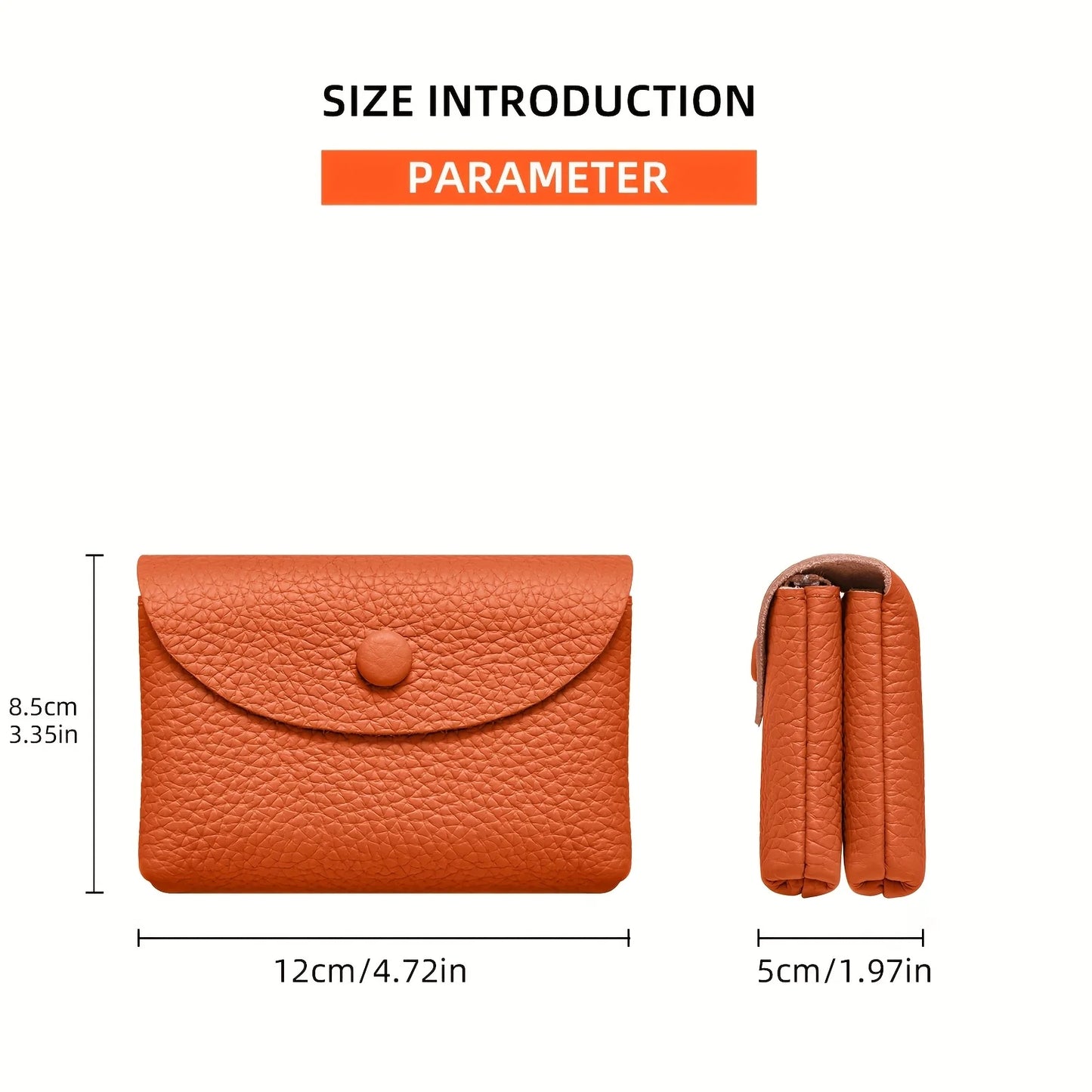 1pc Women's Genuine Leather Mini Wallet - Vintage Cowhide Coin Purse & Card Holder with Snap Closure, Compact Wallet for Cash