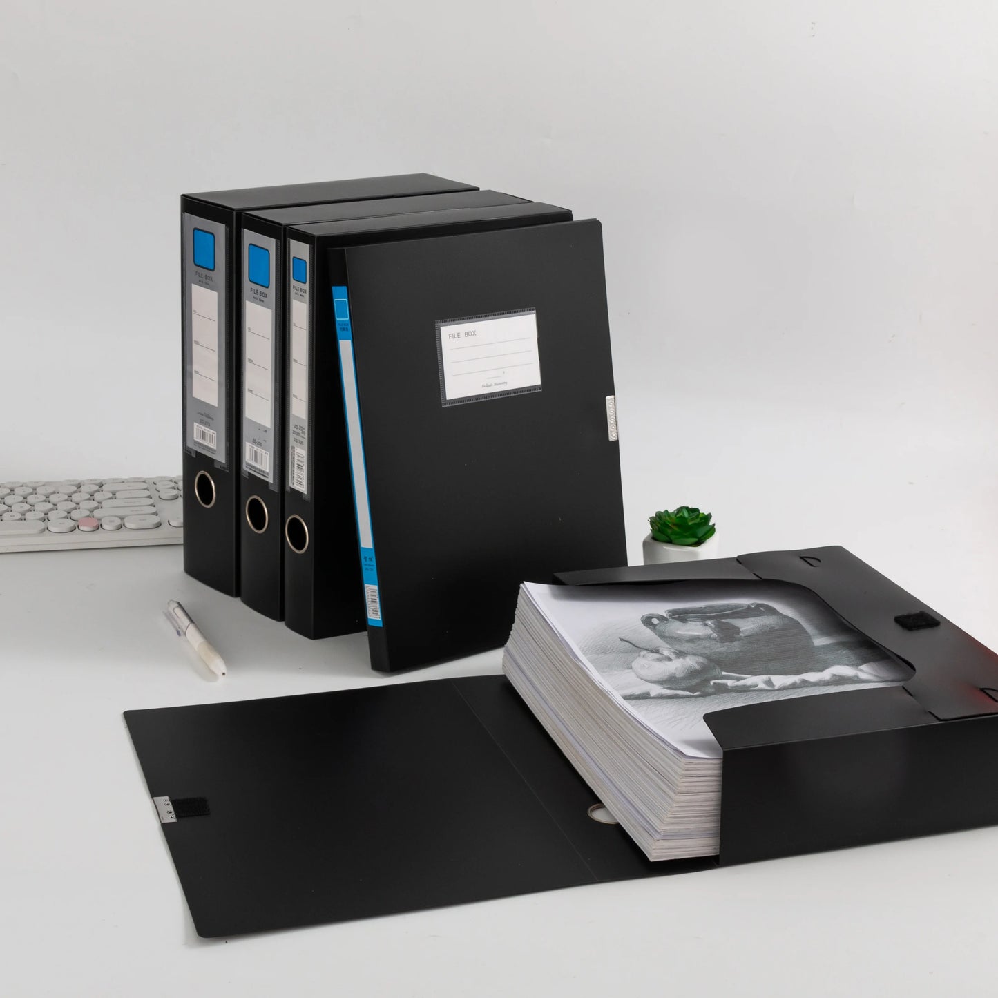 3-Pack Foldableable Storage File Box Classification Storage Document Information Contract Copy Office Essential Supplies