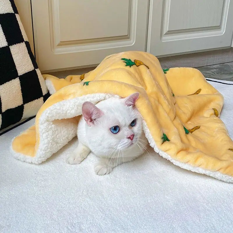 Pet winter soft blanket cat and dog cover quilt soft and comfortable flannel blanket pet mat