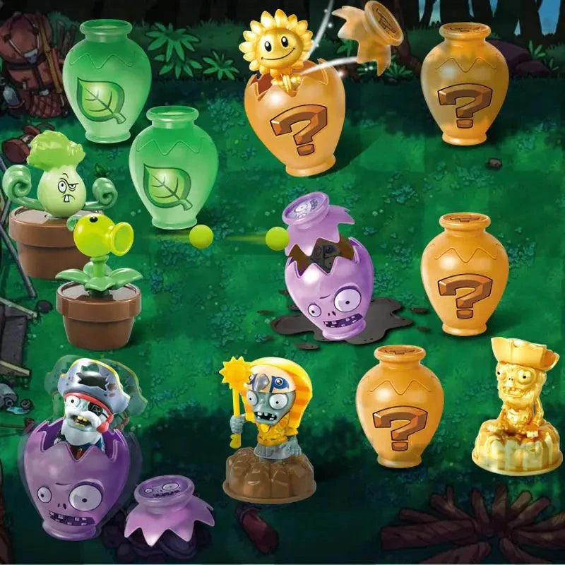 12pcs Plants VS Zombies 2 Crock Pot Surprise Box Set Toys Peashooter SunFlower Pirate Captain Zombie Game Figure Model Toys boys
